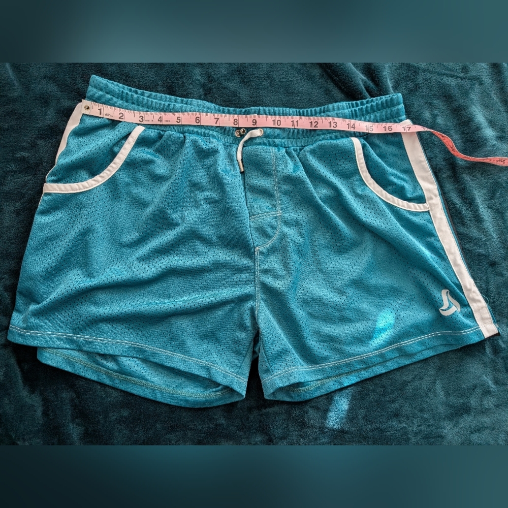 Silkworld Men's XXL Blue Athletic Shorts with White Trim